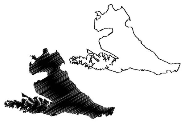 Ada Grande Tierra Del Fuego Adası Arjantin Cumhuriyeti Şili Cumhuriyeti — Stok Vektör