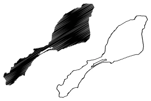 Jan Mayen Island Regatul Norvegiei Hartă Vector Ilustrare Schiță Scribble — Vector de stoc