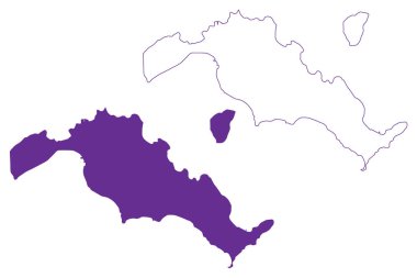 Heigun ve Kakezu adaları (Japonya, Doğu Asya, Japon takımadaları, Oki Adaları) harita çizimi, çizim haritası