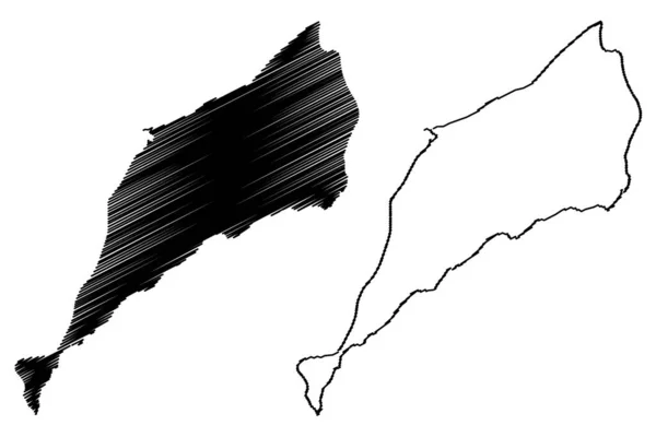 Karaginsky Île Russie Fédération Russie Territoire Kamchatka Illustration Vectorielle Carte — Image vectorielle