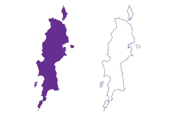 Tokashiki Island Ιαπωνία Ανατολική Ασία Ιαπωνικό Αρχιπέλαγος Νήσοι Κεράμα Χάρτη — Διανυσματικό Αρχείο