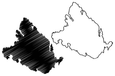 Kral William Adası (Kanada, Kuzey Amerika, Kanada Arktik Takımadaları) harita vektör çizimi, çizim Kral William Land, Qikiqtaq haritası