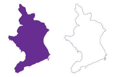 Okinoshima Adası (Japonya, Doğu Asya, Japon takımadaları) harita vektör çizimi, karalama çizimi Okinoshima haritası