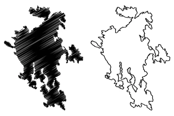 Kaurissalo Island Republic Finland Map Vector Illustration Scribble Sketch Kaurissalo — Vetor de Stock