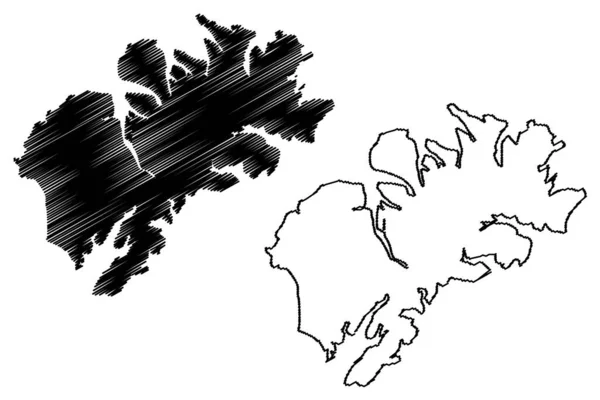 Isla Kodiak Estados Unidos América América Del Norte Alaska Mapa — Archivo Imágenes Vectoriales