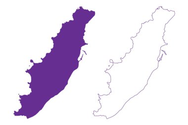 Awashima Adası (Japonya, Doğu Asya, Japon takımadaları) harita vektör çizimi, çizim Awashima haritası