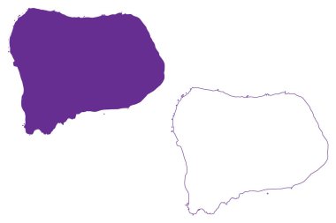 Oshima Adası (Japonya, Doğu Asya, Japon takımadaları, Hokkaido) harita vektör çizimi, karalama çizimi Matsumae Oshima haritası