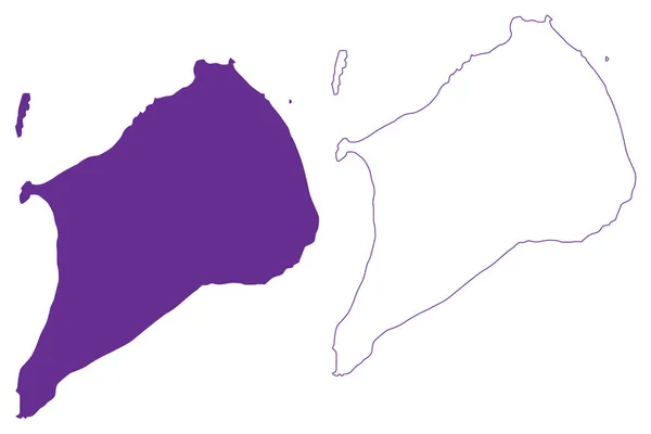 Isola Iwo Jima Giappone Asia Orientale Arcipelago Giapponese Mappa Vettoriale — Vettoriale Stock