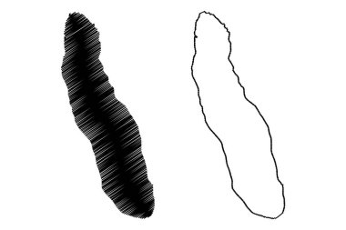 Kunoy Adası (Danimarka Krallığı, Faroe Adaları) harita vektör çizimi, çizim Kunoy haritası