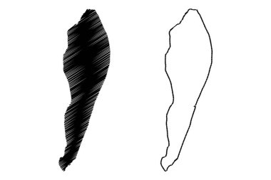 Kutubdia adası (Bangladeş Halk Cumhuriyeti, Bengal Körfezi) harita vektör çizimi, çizim Kutubdia Upazila haritası