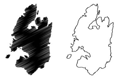 Kyra Panagia adası (Yunan Cumhuriyeti, Yunanistan) harita vektör çizimi, karalama çizimi Pelagos, Pelagonisi, Ephthyros veya Polyaigos haritası