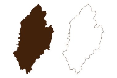 Capraia Adası (İtalya Cumhuriyeti, İtalya, Toskana Takımadası) harita vektör çizimi, karalama çizimi Isola di Capraia haritası