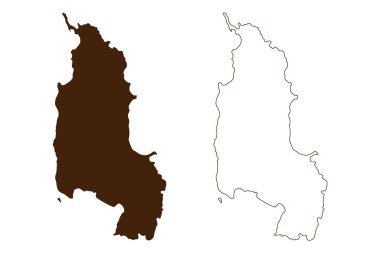 Uzunada adası (Türkiye Cumhuriyeti) harita vektör çizimi, çizim Uzada haritası