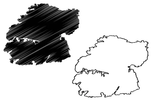 Île Kyrklandet République Finlande Illustration Vectorielle Carte Croquis Gribouillis Carte — Image vectorielle