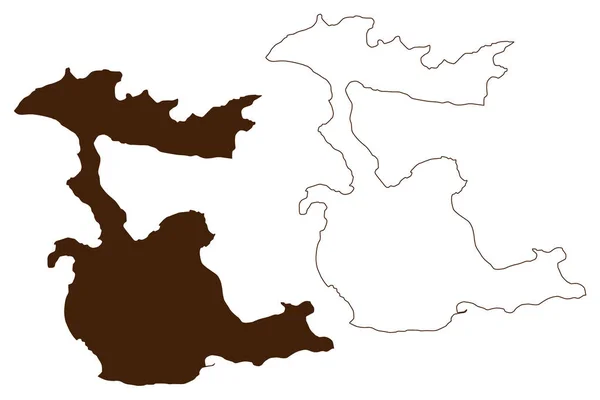 Cunda Island Δημοκρατία Της Τουρκίας Map Vector Illustration Scribble Sketch — Διανυσματικό Αρχείο