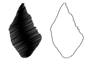 Laukoya Adası (Norveç Krallığı) harita vektör çizimi, çizim Unna Artnas haritası