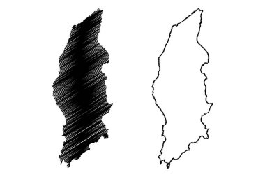 Laut Adası (Endonezya Cumhuriyeti, Güneydoğu Asya) harita vektör illüstrasyonu, çizim taslağı çizimi