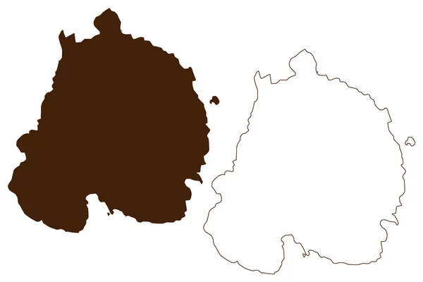 Megalonisos Ilha Petalion República Helénica Grécia Mapa Ilustração Vetorial Rabisco — Vetor de Stock
