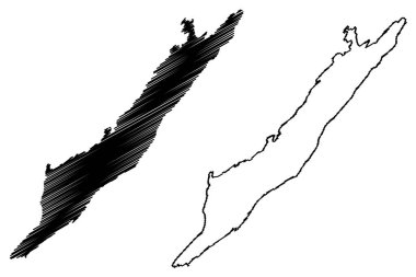 Lismore Adası (İngiltere Birleşik Krallığı ve Kuzey İrlanda, İskoçya) harita vektör çizimi, Lismore harita adasının karalama çizimi