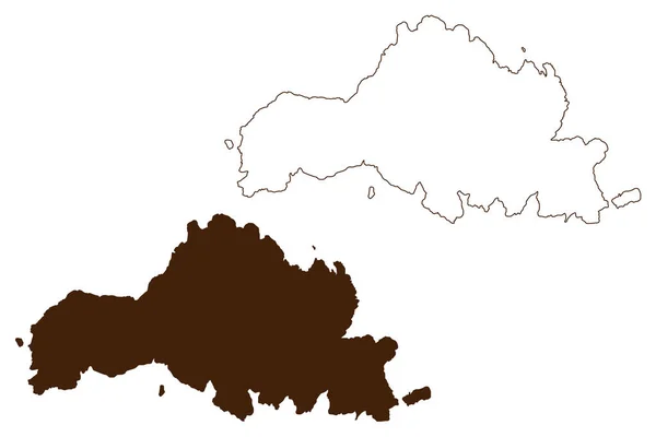 Île Keros République Hellénique Grèce Archipel Des Cyclades Illustration Vectorielle — Image vectorielle