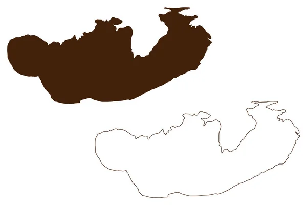 Isla Dokos República Helénica Grecia Mapa Vector Ilustración Boceto Garabato — Vector de stock