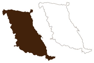 Marettimo adası (İtalya Cumhuriyeti, İtalya, Sicilya) harita vektör çizimi, çizim Isola di Marretimu haritası