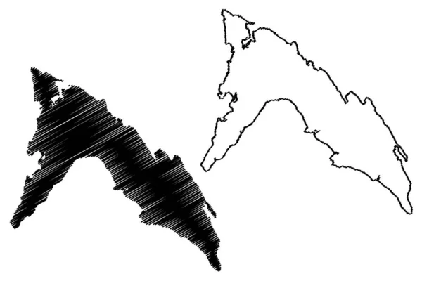 Masbaťův Ostrov Jihovýchodní Asie Filipínská Republika Mapa Vektorová Ilustrace Načmáraný — Stockový vektor