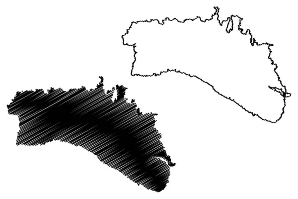 Menorca Balearerna Skärgård Medelhavet Konungariket Spanien Karta Vektor Illustration Klotskiss — Stock vektor