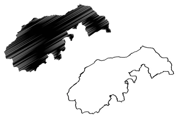Острів Морнінгтон Австралія Штат Квінсленд Архіпелаг Веллеслі Мапа Векторна Ілюстрація — стоковий вектор