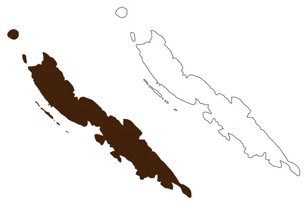 Ilha Premuda República Croácia Mar Adriático Arquipélago Zadar Mapa Ilustração — Vetor de Stock