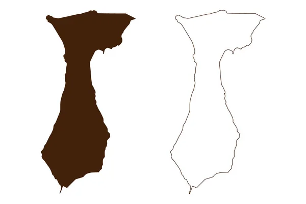 Isla Imrali República Turquía Mapa Vector Ilustración Boceto Garabato Imrali — Vector de stock