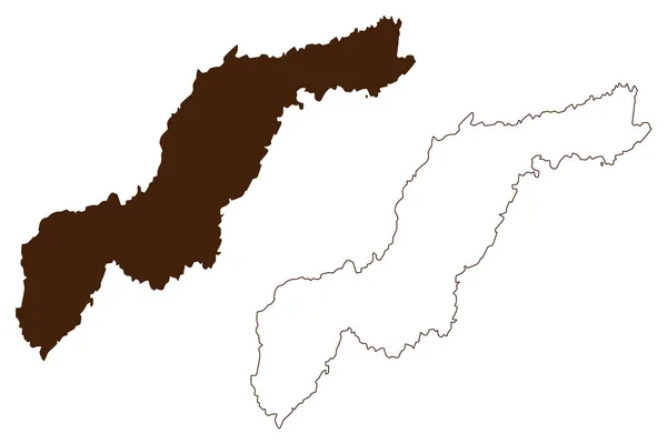 Levant Island Γαλλική Δημοκρατία Γαλλία Map Vector Illustration Scribble Sketch — Διανυσματικό Αρχείο