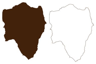 Antimilos Adası (Yunanistan Cumhuriyeti, Yunanistan, Yunan adası, Kiklad Takımadası) harita vektör çizimi, karalama çizimi Ephyra veya Ephora haritası