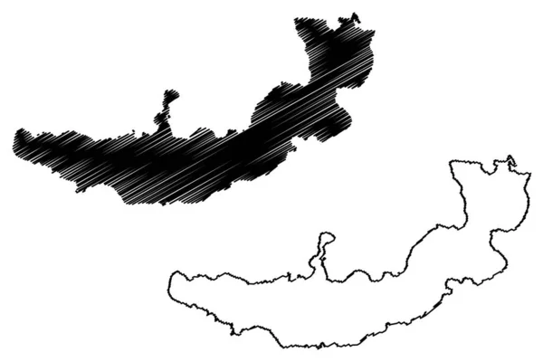 Isla Nueva Bretaña Papua Nueva Guinea Archipiélago Bismarck Mapa Vector — Archivo Imágenes Vectoriales