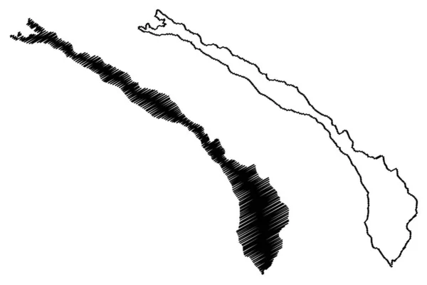 Острів Нова Ірландія Папуа Нова Гвінея Архіпелаг Бісмарк Картографічна Ілюстрація — стоковий вектор