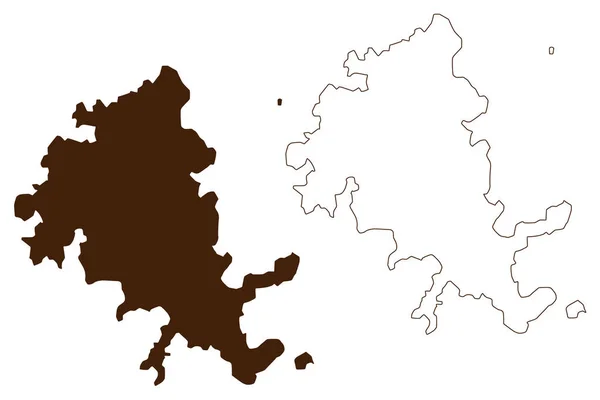 Schoinoussa Eiland Helleense Republiek Griekenland Grieks Eiland Kaart Vector Illustratie — Stockvector