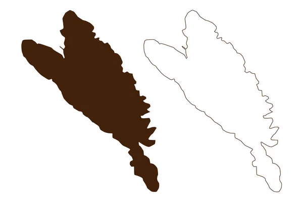 ザリン島 クロアチア共和国 アドリア海 地図ベクトル図 スケッチブック ザリン地図 — ストックベクタ