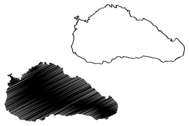 Obi Adası (Endonezya Cumhuriyeti, Güneydoğu Asya) harita vektör çizimi, karalama çizimi Obira haritası