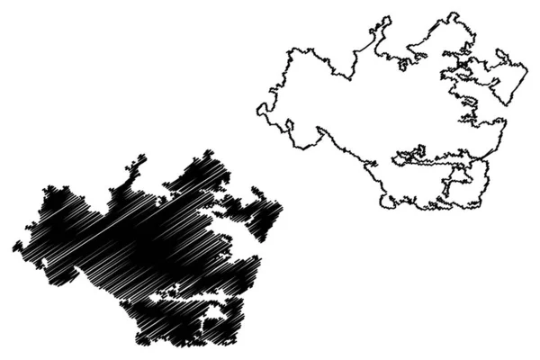 北ウイスト島 イギリス 北アイルランド スコットランド 外へヘブリディーズ諸島 地図ベクトル図 写生図北ウイスト島地図 — ストックベクタ