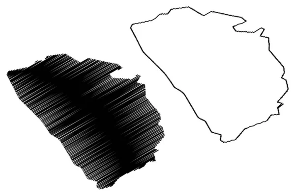 诺丁汉岛 加拿大努纳武特地区 地图矢量图解 速写草图诺丁汉地图 — 图库矢量图片