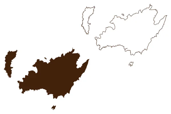 ポルトクロス島 フランス共和国 フランス 地図ベクトル図 スケッチブック Ile Port Cros Bagaud Map — ストックベクタ