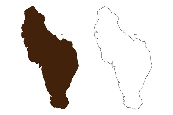 サザン島 アルバニア共和国 地図ベクトル図 スケッチブック サザン地図 — ストックベクタ