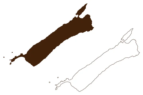 Ilha Tavolara Sardenha República Italiana Itália Mapa Ilustração Vetorial Rabisco — Vetor de Stock
