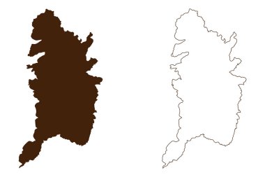 Bisevo Adası (Hırvatistan Cumhuriyeti, Adriyatik Denizi) harita vektör çizimi, çizim haritası