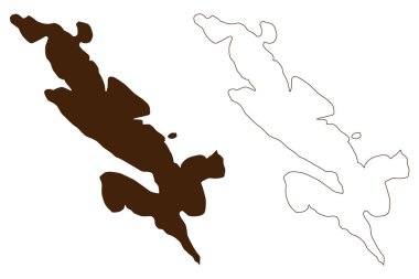 Kaprije adası (Hırvatistan Cumhuriyeti, Adriyatik Denizi) harita vektör çizimi, çizim Kaprije haritası