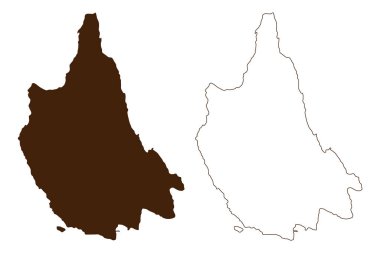 Levanzo Adası (Sicilya, İtalya Cumhuriyeti, İtalya) harita vektör çizimi, çizim Levanzo haritası