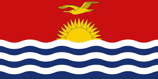Nationale Vlag Van Republiek Kiribati Bicolour Van Rood Blauw Met — Stockvector