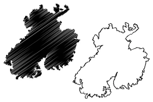 Isla Ostersocknen República Finlandia Islas Aland Mapa Vector Ilustración Garabato — Archivo Imágenes Vectoriales