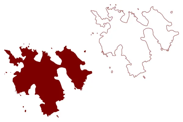 セントアグネス島 イギリス 北アイルランド イギリス シチリア島 地図ベクトル図 スケッチブル スケッチ アイランド アグネス島とグー地図 — ストックベクタ