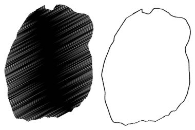 Prens Charles Adası (Kanada, Kuzey Amerika, Nunavut bölgesi) harita vektör çizimi, çizim Prens Charles haritası